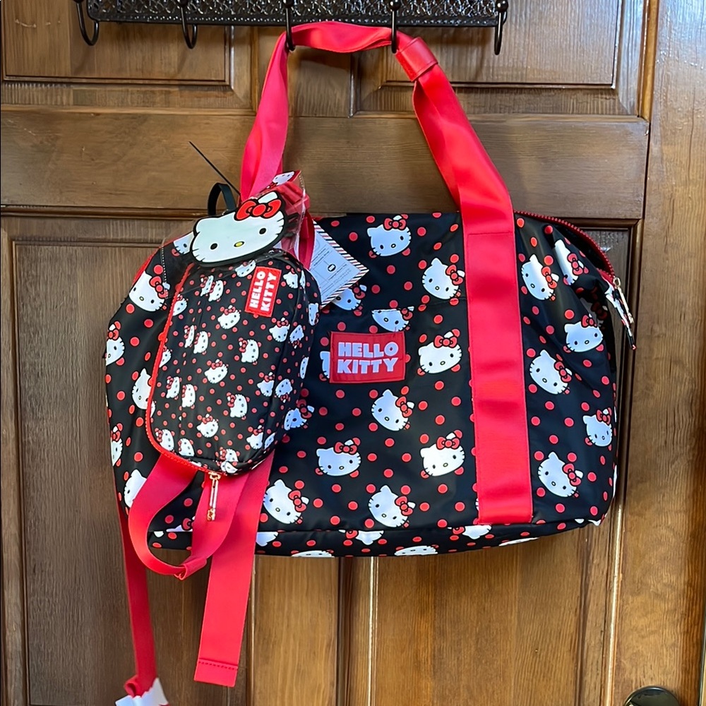 NWT Hello Kitty Black and Red Women's Bag Set